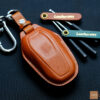 Peugeot 208 key fob cover made of premium leather, featuring a perfectly-fitted back design for a flawless fit with the key.