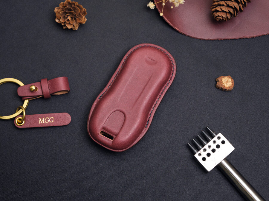 Back view of Porsche Cayenne key fob cover, designed for a perfect fit by skilled craftsmen with meticulousness