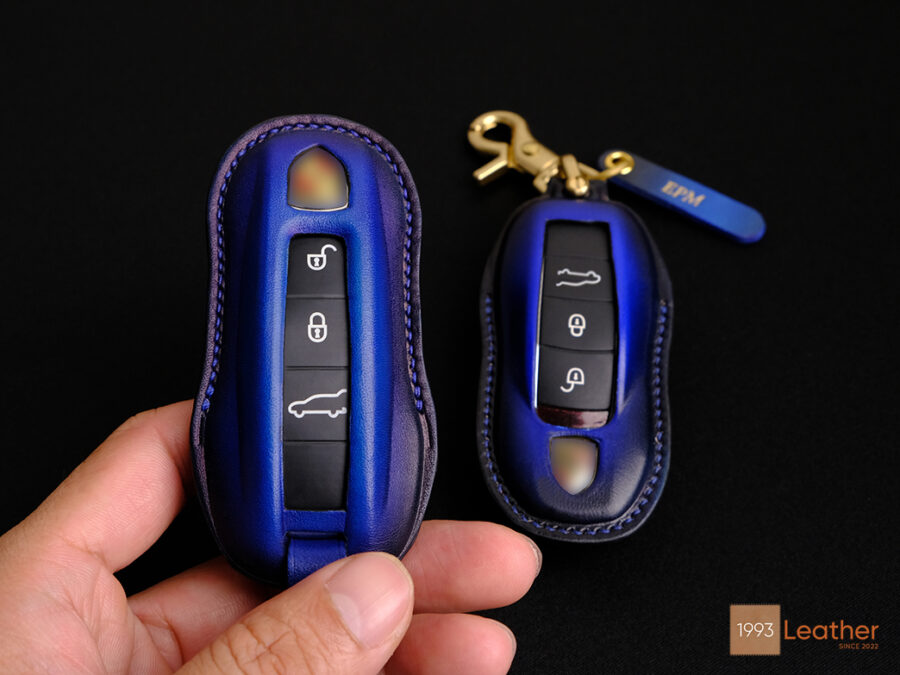 Porsche Cayenne key fob cover protecting the key from impacts and scratches