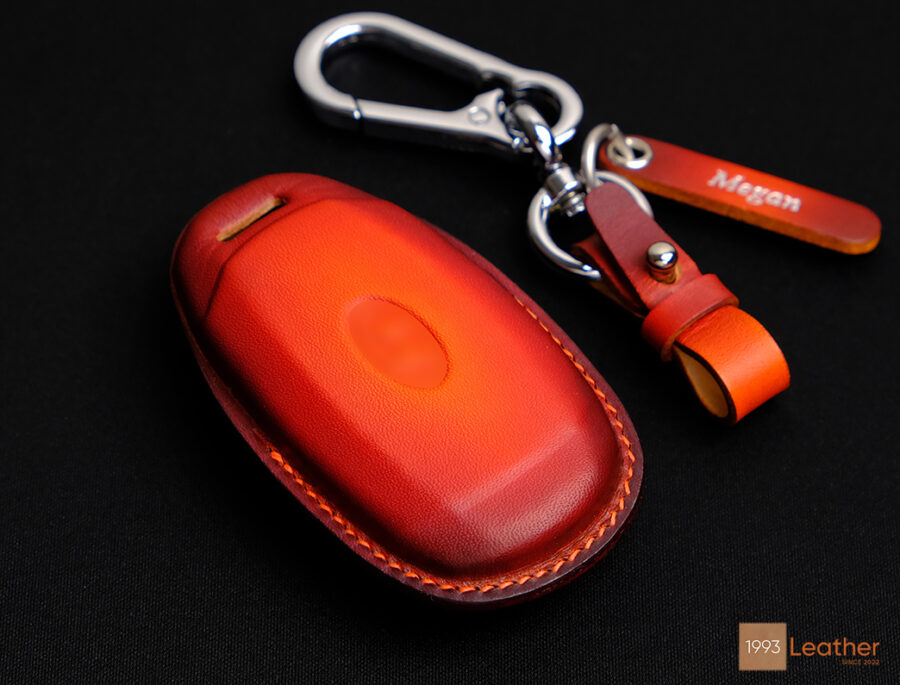 Hyundai Accent key fob cover made from Veg-tanned leather