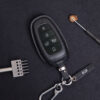 Hyundai Santa Fe leather key fob cover crafted from high-quality leather has top-notch car accessories