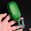 The Jeep Cherokee key fob cover made of premium Veg-tanned leather provides a comfortable grip