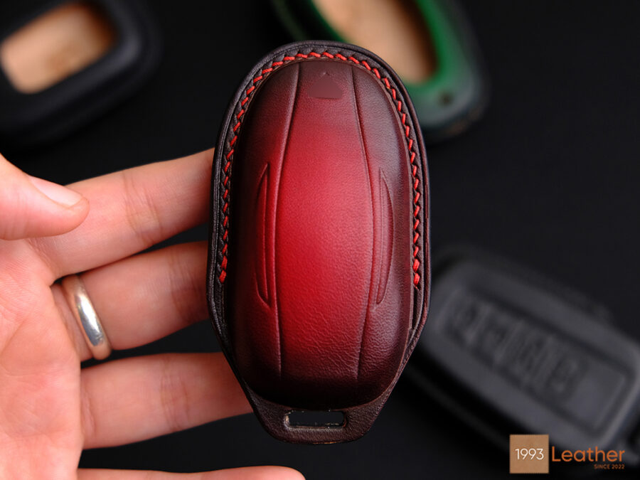 Tesla Model Y key fob cover providing premium scratch resistance with durable leather.