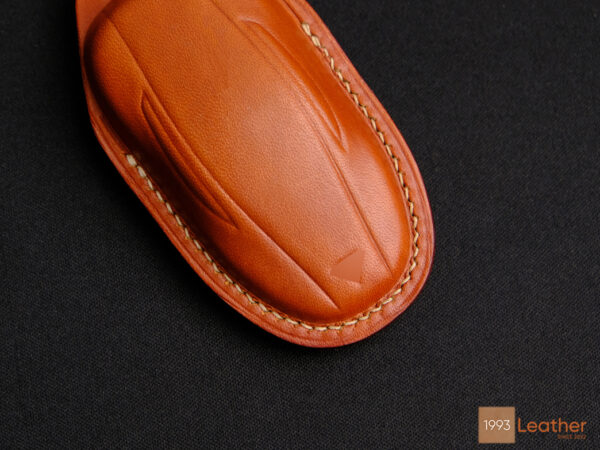 Tesla Model S key fob cover with exquisite hand-stitched details.