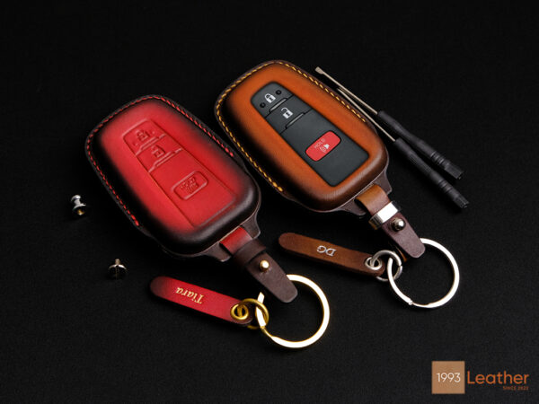 Toyota Sienna key fob cover made of high-quality Veg-tanned leather.