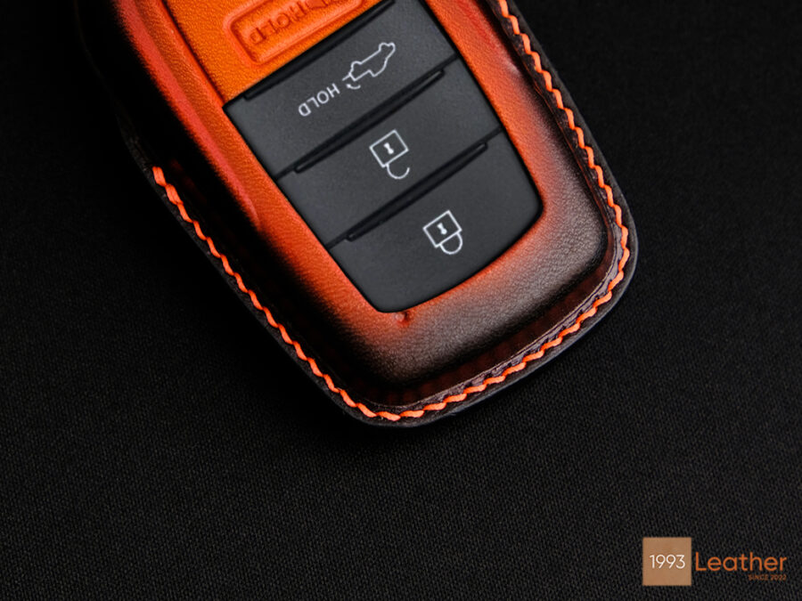 Toyota Tacoma key fob cover featuring exquisite stitching detail.