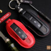 Overview of the Porsche Panamera key fob cover available at Leather1993, highlighting its luxury design and quality.