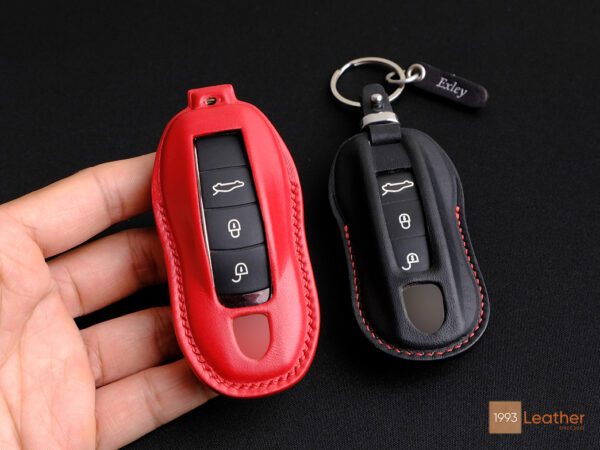 Porsche Panamera key fob cover protecting the key from impact and scratches.