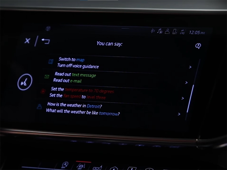 Audi Tech Tutorial Voice Recognition - Do not need physical touch