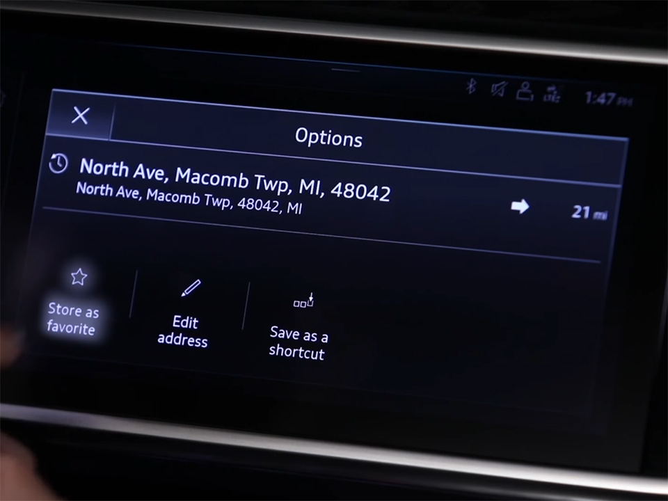 Saving Shortcuts and Favorites: Easy to Control Audi Display