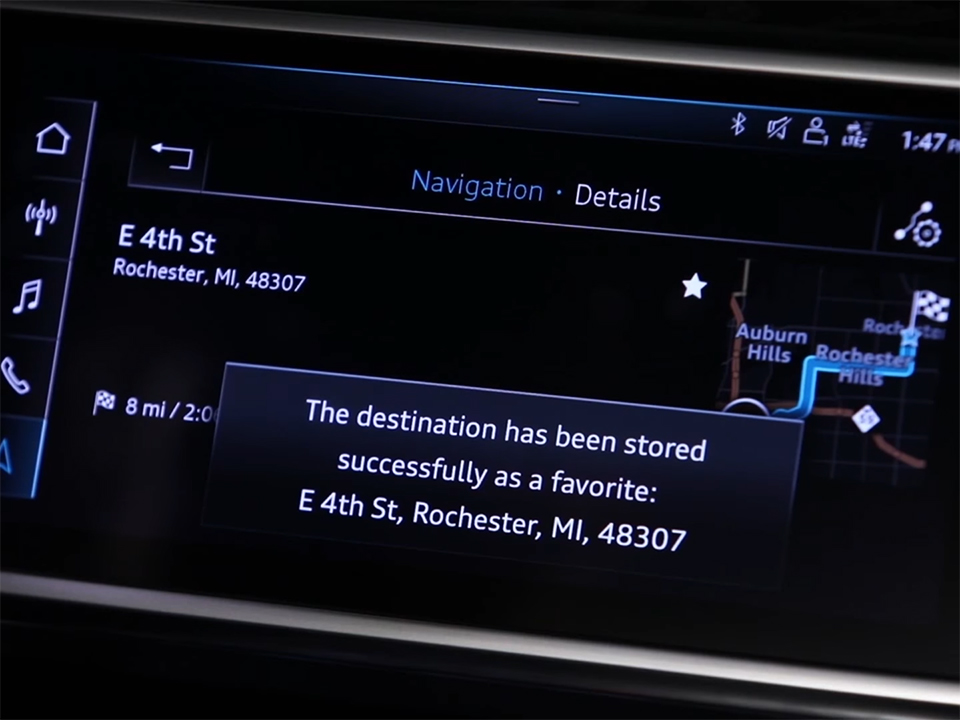 Saving Shortcuts and Favorites: Easy to Control Audi Display