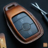 Mercedes GLC-Class key fob cover made of high-quality Veg-tanned leather.