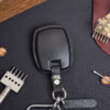 Rear view of the Harley Davidson Fat Boy key fob cover representing a fit, tailored design for the key fob.