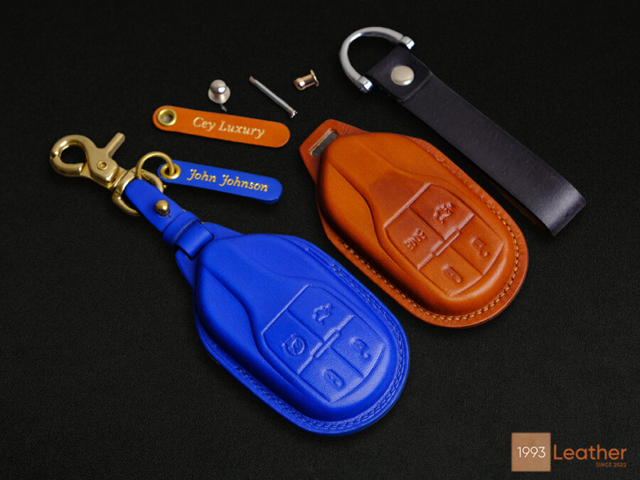 Maserati Levante key fob cover with free name tag engraved and 4 hardware options