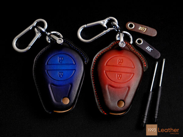 Electra Glide key fob cover with free tag engraved and 4 hardware options available when ordering.