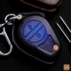 Premium Electra Glide key fob cover made from imported veg-tanned leather, offering durability and elegance.