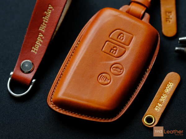 This is an old leather key fob cover model for the Lexus LS.