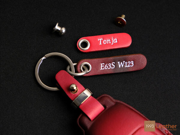 Mercedes GLS-Class key fob cover with a complimentary tag engraved and four hardware options.