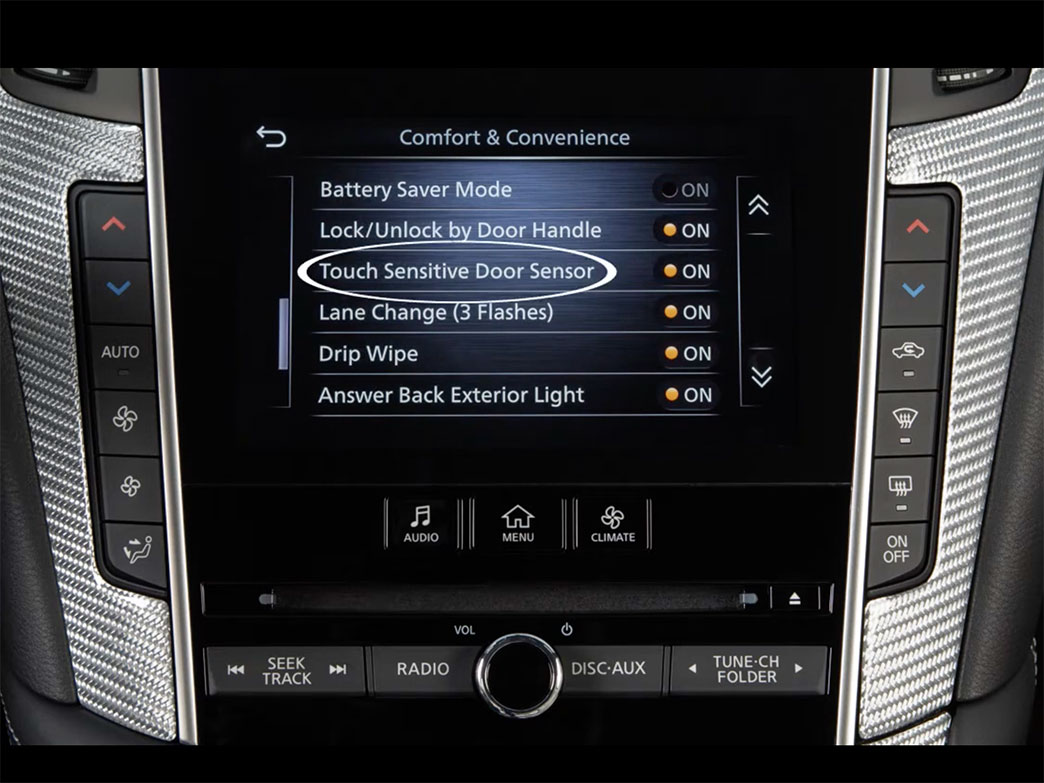 Tips use INFINITI Q50 Intelligent Key and Locking Functions