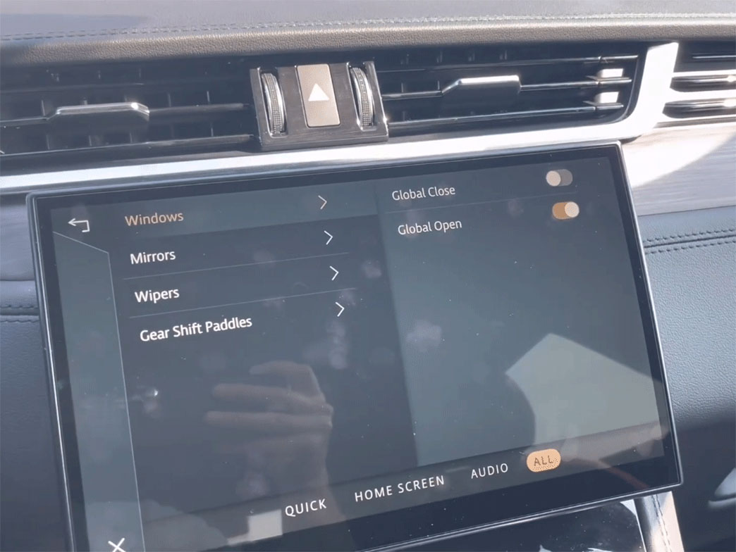 Using Jaguar F-pace key to open window