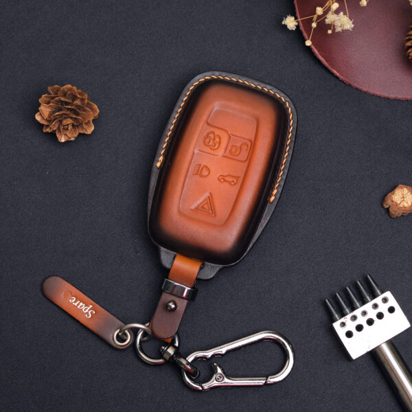 Fully-covered Land Rover Range Rover key fob cover representing a luxurious leather design has highly effective protection