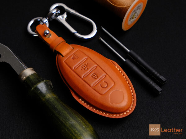 Nissan Titan key fob cover made of top-tier Vegtan leather.