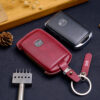 Handmade leather key fob cover for Mazda CX-90, offering sleek and durable protection.