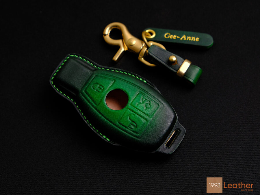 Mercedes GLA-Class key fob cover made of premium leather, combining luxury and durability in a sophisticated design.