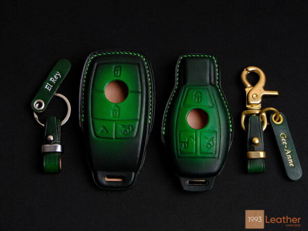 Mercedes GLA-Class key fob cover made of premium leather, designed for durability and scratch-resistant protection.