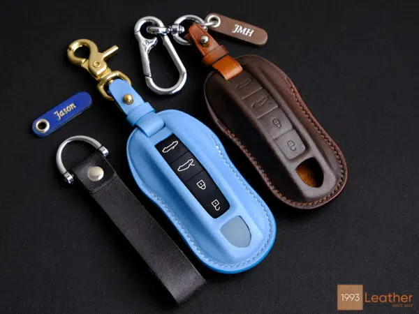 Overview of the Porsche 911 key fob cover available at Leather1993, represents its premium design and craftsmanship.