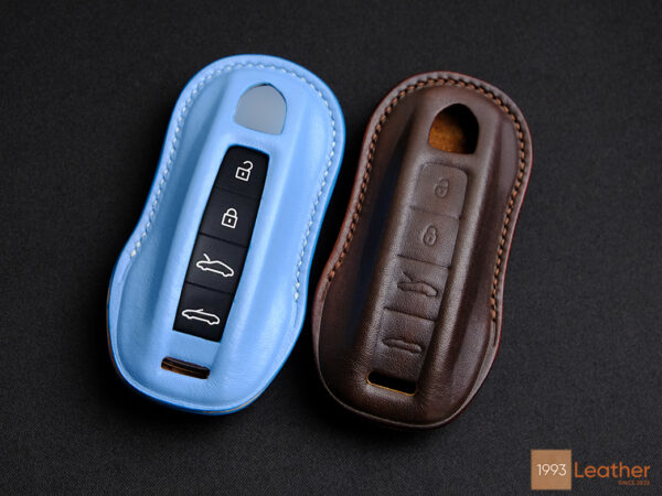 Porsche 911 key fob cover with two design options: fully-covered button and exposed buttons.