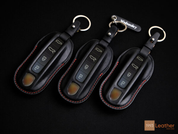 Porsche Taycan key fob cover model available at Leather1993, representing premium design and quality.