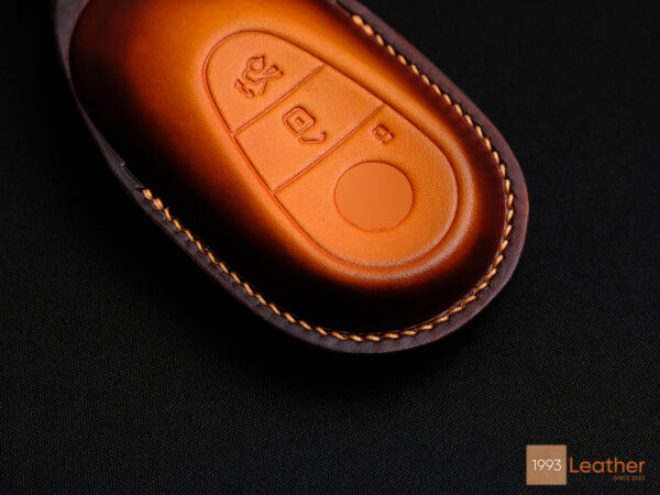 Mercedes EQ Series key fob cover featuring exquisite and detailed stitching