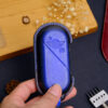 Mini Aceman key fob cover in Patina Blue leather, designed for maximum key protection.