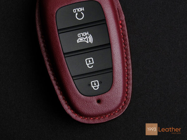 Close-up of the Hyundai Tucson leather key case