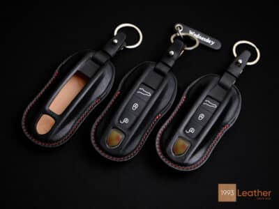 Leather Key Fob Cover For Porsche Cayenne