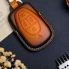 Close-up of VinFast VF 7 Key Fob Cover featuring exquisite stitching.