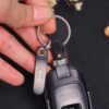 Engraved tag and accessories like keychains come with Audi A-series leather key case