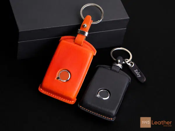 Volvo S key fob cover made of high-quality leather, designed to protect against scratches.