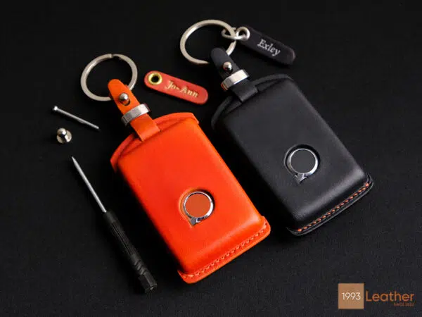 Volvo S key fob cover featuring a free tag engraved and four hardware options.