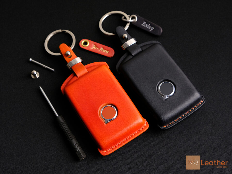 Volvo S key fob cover featuring a free tag engraved and four hardware options.