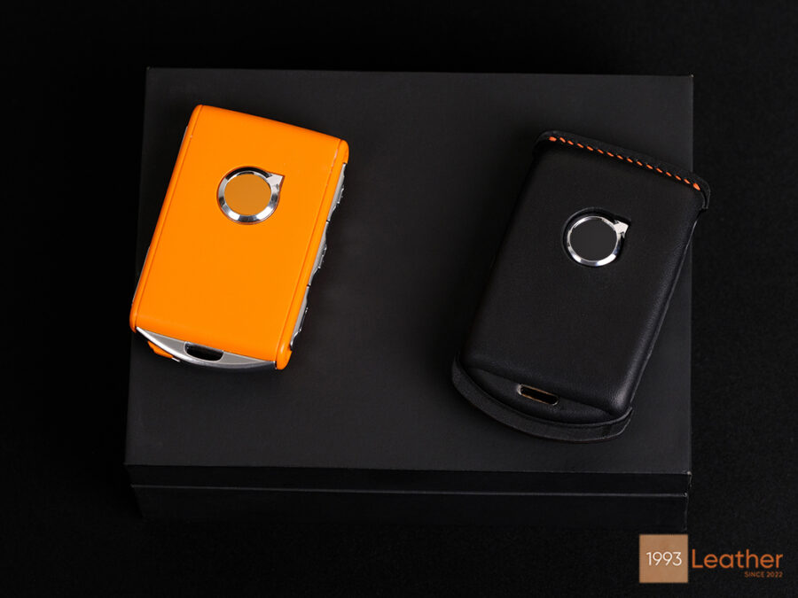 Volvo XC key fob cover crafted from luxurious leather, delivering a sophisticated and stylish look.