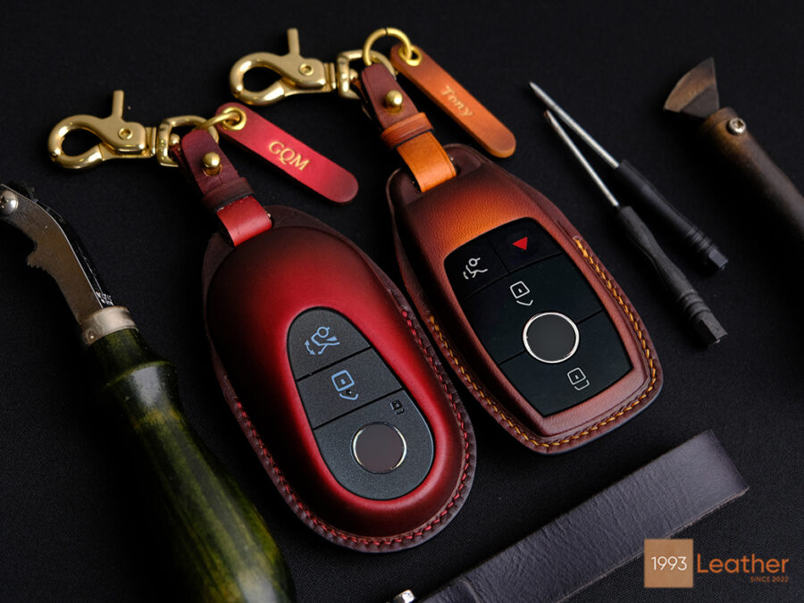 Mercedes Maybach S-Class key fob cover crafted from top-tier Veg-tanned leather