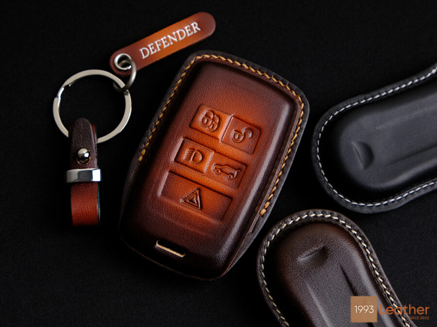 Land Rover Defender key fob cover with fully covered design, offering complete protection and elegance.