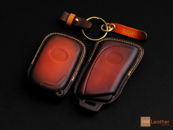 Lexus key fob cover made from premium Veg-tanned leather.