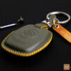 Close-up of Harley-Davidson Road King Key Fob Cover representing fine and intricate stitching