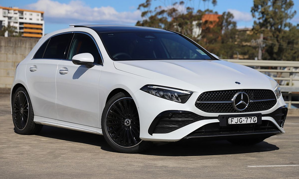 Mercedes A-Class, a compact luxury car offering advanced technology and sleek design.