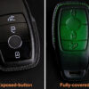 Mercedes GLA-Class key fob cover available in two designs: fully-covered style for maximum protection and exposed-button style for easy access.