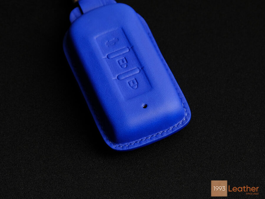 Close-up of Mitsubishi Mirage Key Fob Cover showing fine, intricate stitching