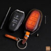 Premium Peugeot 2008 key fob cover made of Veg-tanned leather